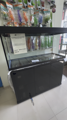 АРГ Аквариум АС5 300л (1210х470х600) с подставкой МК 700 мм отделка черное стекло, цвет черный,